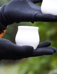 Zestaw dwóch czarek z porcelany brzuchate
